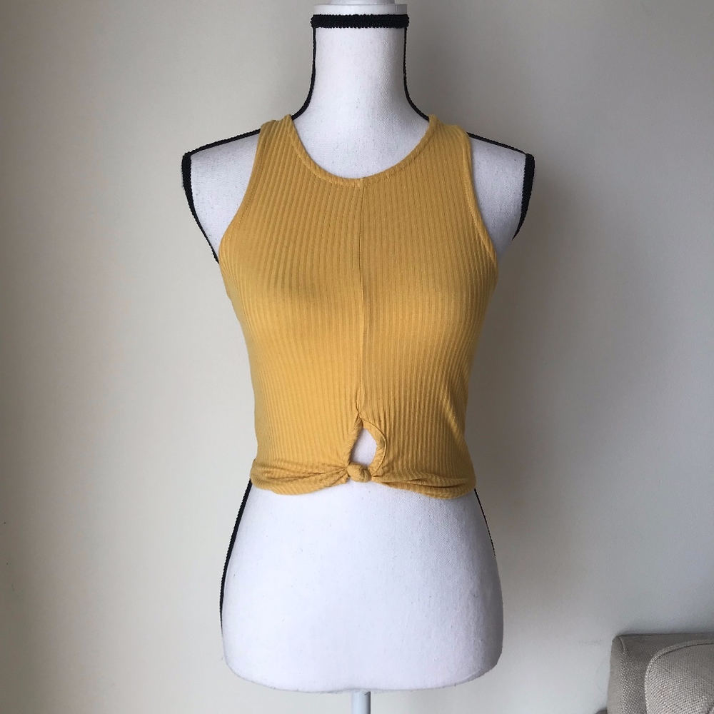 Iris Open Front Tie Yellow Top
